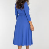 Bestie midi wrap jersey dress - Dazzling Blue