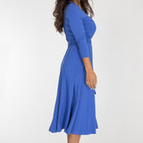Bestie midi wrap jersey dress - Dazzling Blue