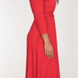 Bestie midi wrap jersey dress - True Red