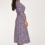 Bestie midi wrap jersey dress - Blue