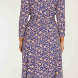 Bestie midi wrap jersey dress - Blue