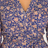 Bestie midi wrap jersey dress - Blue