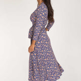 Bestie midi wrap jersey dress - Blue