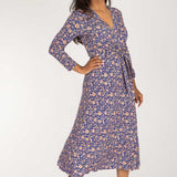 Bestie midi wrap jersey dress - Blue