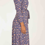 Bestie midi wrap jersey dress - Blue