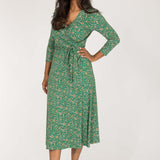 Bestie midi wrap jersey dress - Green