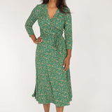Bestie midi wrap jersey dress - Green