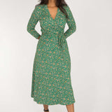 Bestie midi wrap jersey dress - Green