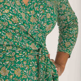 Bestie midi wrap jersey dress - Green