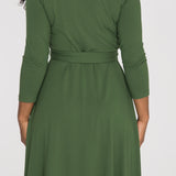 Bestie wrap short jersey dress - Forrest green