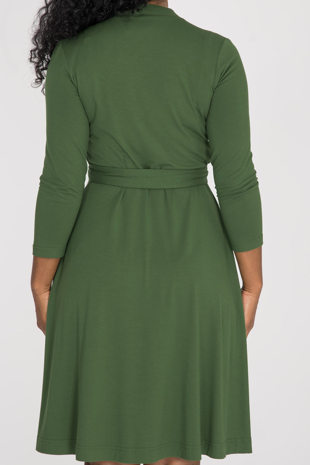 Bestie wrap short jersey dress - Forrest green