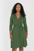 Bestie wrap short jersey dress - Forrest green