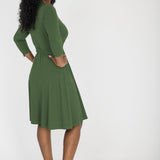 Bestie wrap short jersey dress - Forrest green