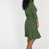 Bestie wrap short jersey dress - Forrest green