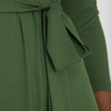 Bestie wrap short jersey dress - Forrest green