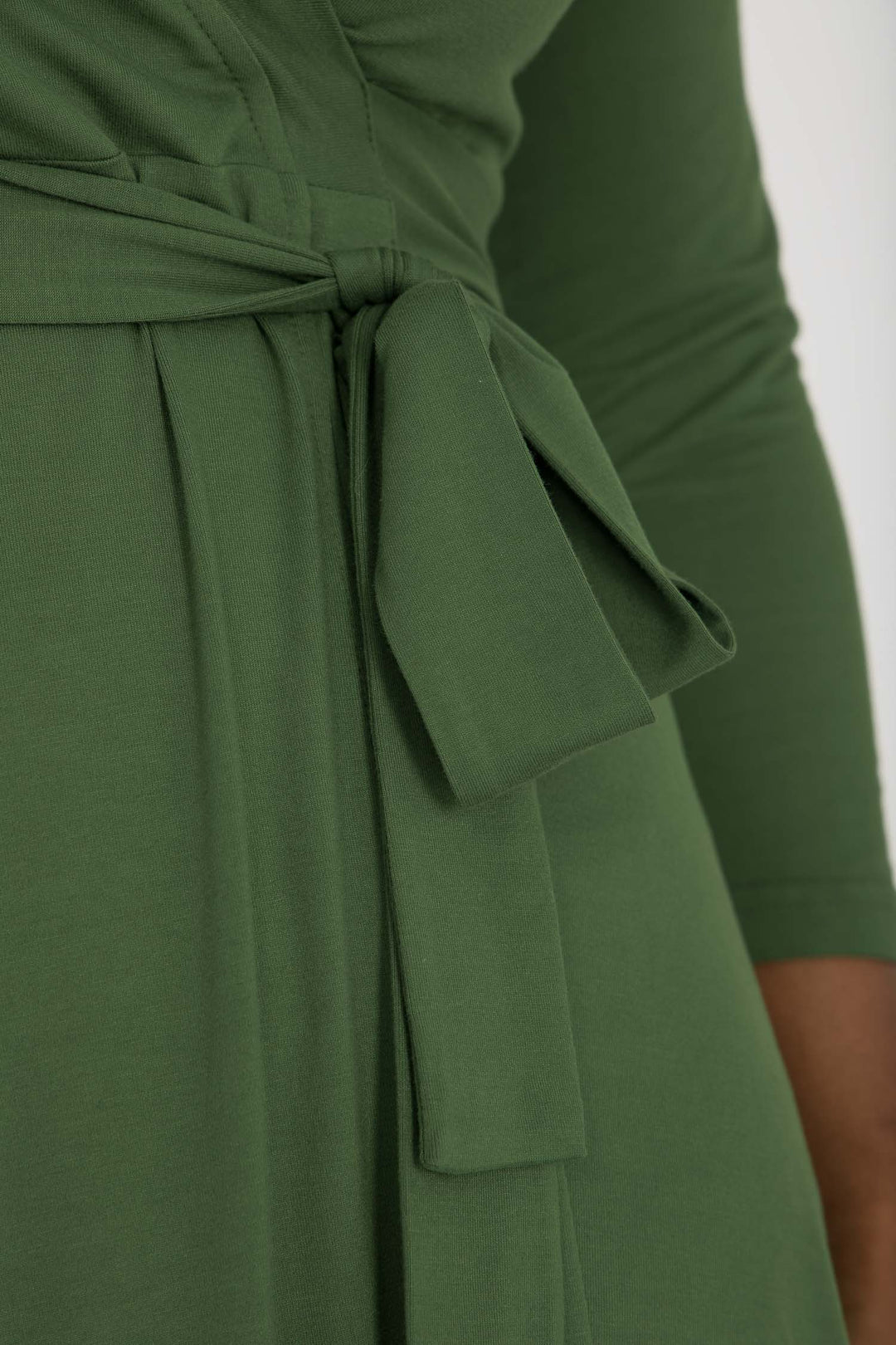 Bestie wrap short jersey dress - Forrest green