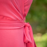 Bestie wrap short jersey dress - Blush pink