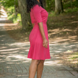 Bestie wrap short jersey dress - Blush pink