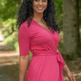 Bestie wrap short jersey dress - Blush pink