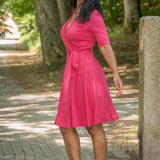 Bestie wrap short jersey dress - Blush pink