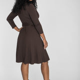 Bestie wrap short jersey dress - Chocolate brown