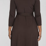 Bestie wrap short jersey dress - Chocolate brown