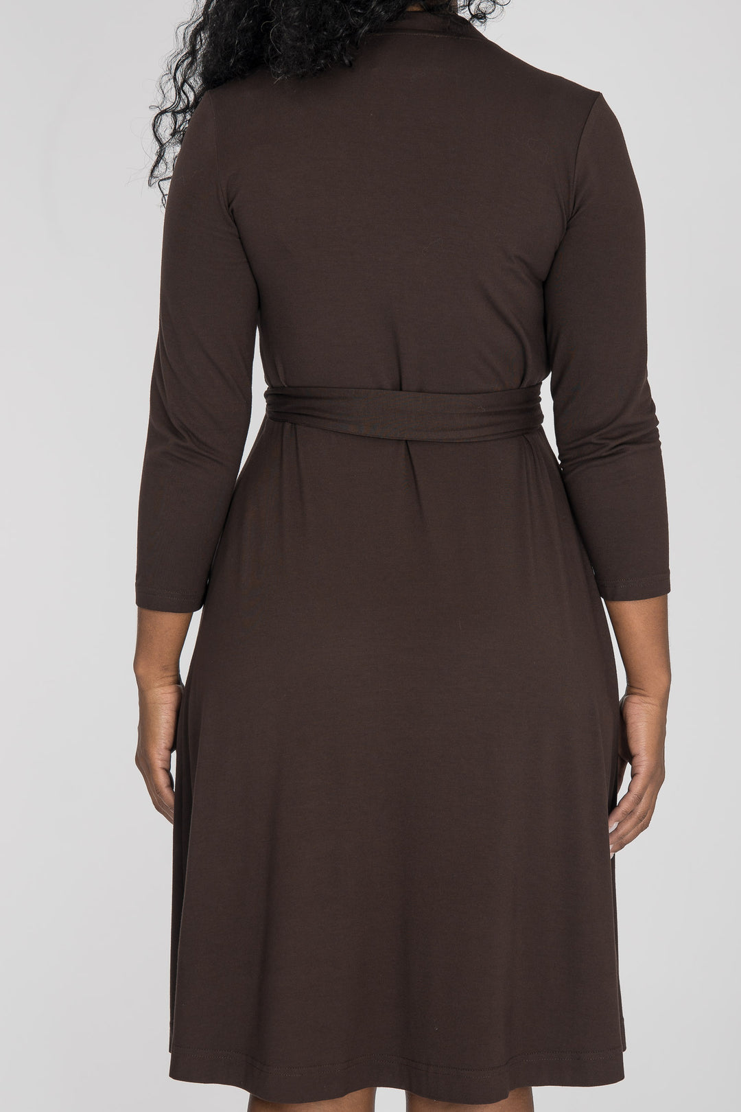 Bestie wrap short jersey dress - Chocolate brown