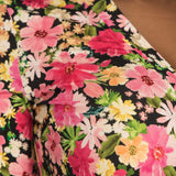 Bestie wrap short jersey dress - Pink flowers