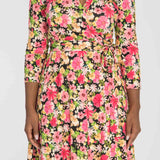 Bestie wrap short jersey dress - Pink flowers