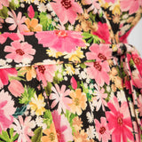Bestie midi wrap jersey dress - Pink flowers