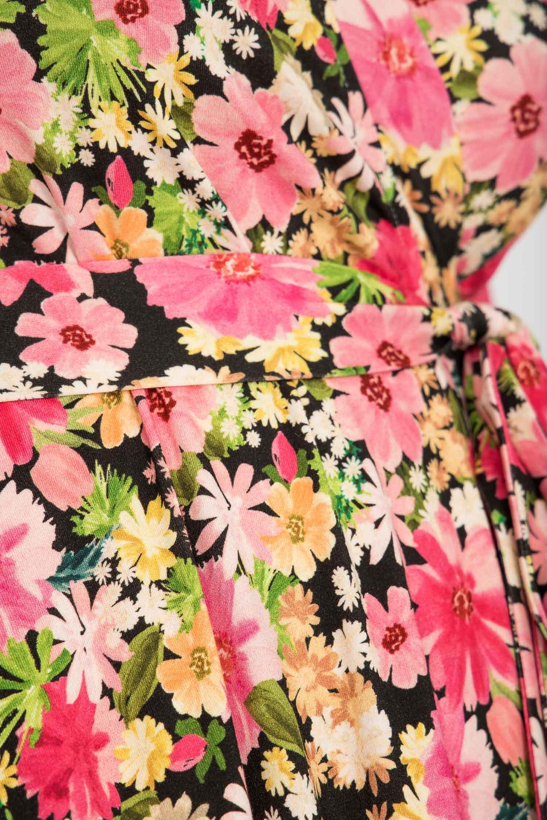Bestie midi wrap jersey dress - Pink flowers