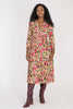 Bestie midi wrap jersey dress - Pink flowers