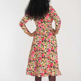 Bestie midi wrap jersey dress - Pink flowers