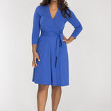 Bestie wrap short jersey dress - Dazzling Blue