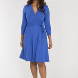 Bestie wrap short jersey dress - Dazzling Blue