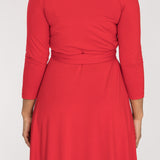 Bestie wrap short jersey dress - True Red