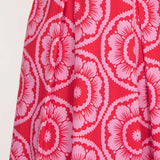 Charm stretch midi woven dress - Red-Pink