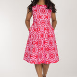 Charm stretch short woven dress - Red-Pink