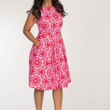 Charm stretch short woven dress - Red-Pink