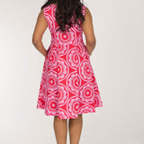 Charm stretch short woven dress - Red-Pink