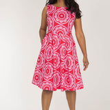 Charm stretch short woven dress - Red-Pink