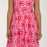 Charm stretch short woven dress - Red-Pink