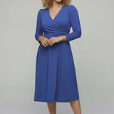 Closed wrap short jersey dress - Dazzling Blue