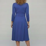 Closed wrap short jersey dress - Dazzling Blue