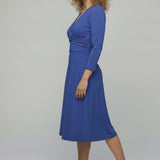 Closed wrap short jersey dress - Dazzling Blue