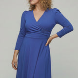 Closed wrap short jersey dress - Dazzling Blue