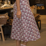 Collar wrap midi jersey dress - Mauve