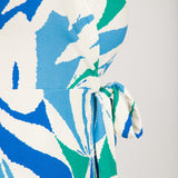 Collar wrap short jersey dress - Blue-Green