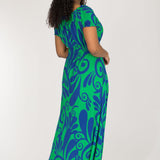 Drawstring dream maxi jersey dress - Blue-Green