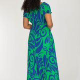 Drawstring dream maxi jersey dress - Blue-Green